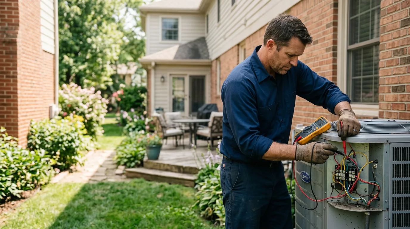 HVAC technician working near Harrison Valley, PA